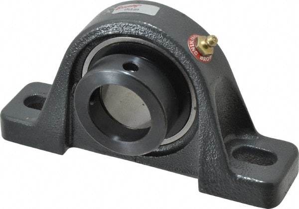 Browning - 1-7/16" ID, 6-3/4" OAL x 3-5/8" OAH Pillow Block - 3,493 Lb Static Cap, 5,782 Lb Dyn Cap, 5" Btw Mnt Hole Ctrs, 1-13/16" Base-to-Ctr Ht, Cast Iron - Exact Tool & Supply