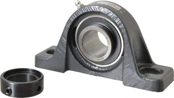 Browning - 1-3/16" ID, 6-3/16" OAL x 3-5/32" OAH Pillow Block - 2,567 Lb Static Cap, 4,381 Lb Dyn Cap, 4-5/8" Btw Mnt Hole Ctrs, 1-9/16" Base-to-Ctr Ht, Cast Iron - Exact Tool & Supply