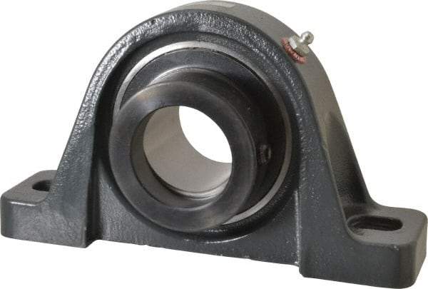 Browning - 2" ID, 8-13/16" OAL x 4-29/32" OAH Pillow Block - 6,601 Lb Static Cap, 9,752 Lb Dyn Cap, 6-15/16" Btw Mnt Hole Ctrs, 2-7/16" Base-to-Ctr Ht, Cast Iron - Exact Tool & Supply