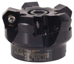 Kennametal - 125mm Cut Diam, 40mm Arbor Hole, 4.5mm Max Depth of Cut, 45° Indexable Chamfer & Angle Face Mill - 14 Inserts, HNGJ 0905 Insert, Right Hand Cut, 14 Flutes, Through Coolant, Series Mill 1-18 - Exact Tool & Supply