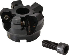 Kennametal - 2" Cut Diam, 3" Arbor Hole, 4.51mm Max Depth of Cut, 45° Indexable Chamfer & Angle Face Mill - 5 Inserts, HNGJ 535-GD Insert, Right Hand Cut, 5 Flutes, Through Coolant, Series KSHR - Exact Tool & Supply