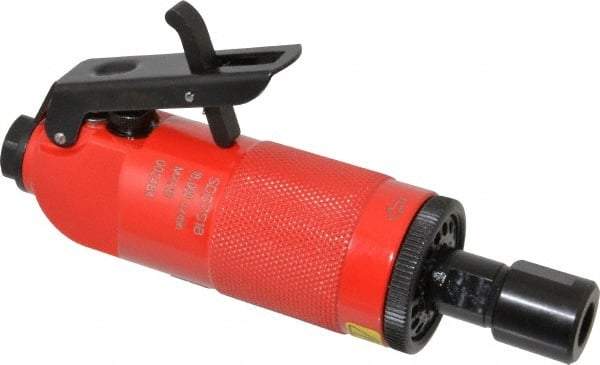 Sioux Tools - 1/4" Collet, Straight Handle, Straight Air Die Grinder - 18,000 RPM, Front Exhaust, 25.43 CFM, 0.7 hp, 6.21 bar, 1/4 NPT - Exact Tool & Supply