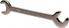Blackhawk by Proto - 3/8" x 11/32" Standard Ignition Open End Wrench - 3-13/16" OAL, Double End, Satin Finish, 15° & 60° Head Angle - Exact Tool & Supply