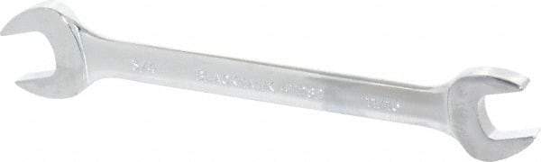 Blackhawk by Proto - 11/16" x 3/4" Standard Open End Wrench - 8-57/64" OAL, Double End, Full Polish Finish, 15° Head Angle - Exact Tool & Supply