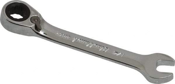 Blackhawk by Proto - 1/4" 12 Point Combination Wrench - 15° Head Angle, 3-3/32" OAL, Steel, Chrome Finish - Exact Tool & Supply
