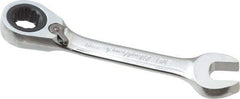 Blackhawk by Proto - 3/8" 12 Point Combination Wrench - 15° Head Angle, 3-51/64" OAL, Steel, Chrome Finish - Exact Tool & Supply