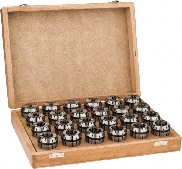 Parlec - 24 Piece, 9/32" to 1" Capacity, ER Collet Set - Series ER40 - Exact Tool & Supply