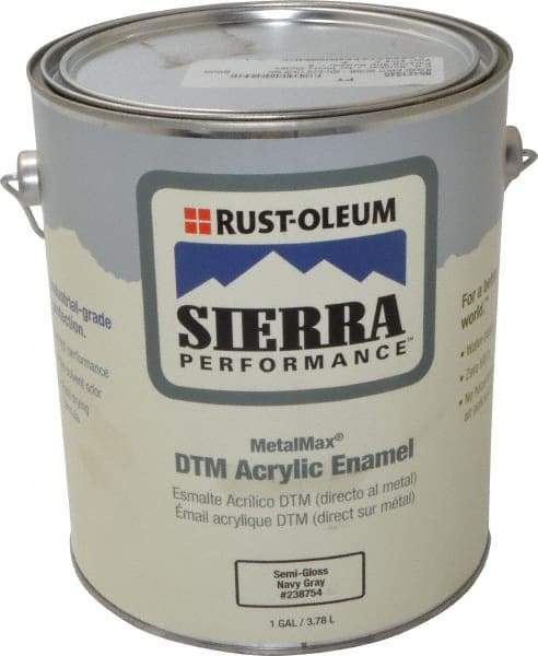 Rust-Oleum - 1 Gal Semi Gloss Gray Metal Coating - 180 to 545 Sq Ft/Gal Coverage, <0 g/L VOC Content - Exact Tool & Supply