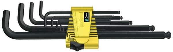 Wera - 13 Piece L-Key Combo Hex Key Set - Hex Range 0.05 to 3/8", 8-1/2" OAL, Alloy Steel - Exact Tool & Supply
