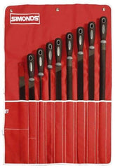 Simonds File - 9 Piece American Pattern File Set - 6", 10" Long, Bastard/Smooth Coarseness - Exact Tool & Supply