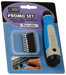 Noga - 10 Piece High Speed Steel Blade Hand Deburring Tool Set - N1 Blades, For Holes, Straight Edge, Curved Edge - Exact Tool & Supply