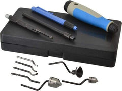 Noga - 11 Piece High Speed Steel Blade Hand Deburring Tool Set - S Blade Holder, S10, S20, S30 Blades, For Holes, Straight Edge, Curved Edge - Exact Tool & Supply