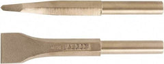 Ampco - 1-1/2" Head Width, 7-3/4" OAL, 3/4" Shank Diam, Scaling Chisel - Round Drive, Round Shank - Exact Tool & Supply
