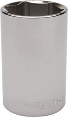 Paramount - 1-1/2", 1/2" Drive, Deep Hand Socket - 6 Points, 3-1/2" OAL, Steel, Chrome Finish - Exact Tool & Supply