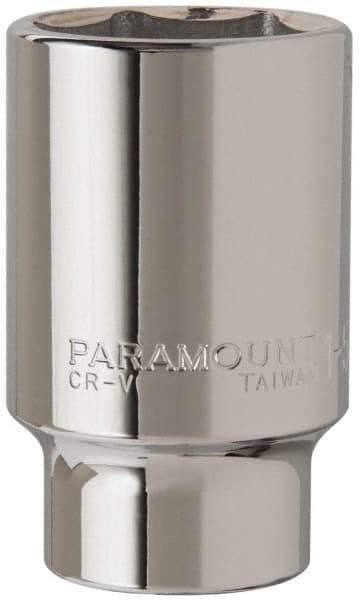 Paramount - 1-5/8", 3/4" Drive, Deep Hand Socket - 6 Points, 3-1/2" OAL, Steel, Chrome Finish - Exact Tool & Supply