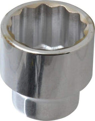 Paramount - 1/2" Drive, Standard Hand Socket - 12 Points, 1-1/2" OAL, Steel, Chrome Finish - Exact Tool & Supply