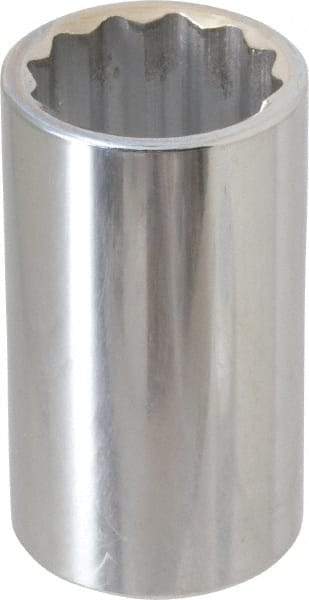 Paramount - 1-1/4", 1/2" Drive, Deep Hand Socket - 12 Points, 3-1/4" OAL, Steel, Chrome Finish - Exact Tool & Supply