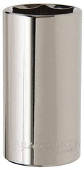 Paramount - 1-3/16", 1/2" Drive, Deep Hand Socket - 6 Points, 3-1/4" OAL, Steel, Chrome Finish - Exact Tool & Supply