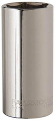Paramount - 1-1/16", 1/2" Drive, Deep Hand Socket - 6 Points, 3-3/32" OAL, Steel, Chrome Finish - Exact Tool & Supply
