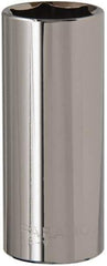 Paramount - 15/16", 1/2" Drive, Deep Hand Socket - 6 Points, 3-3/32" OAL, Steel, Chrome Finish - Exact Tool & Supply
