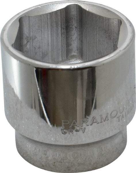 Paramount - 1-1/2", 1/2" Drive, Standard Hand Socket - 6 Points, 1-1/2" OAL, Steel, Chrome Finish - Exact Tool & Supply