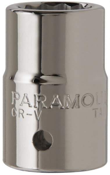 Paramount - 13/16", 3/4" Drive, Standard Hand Socket - 12 Points, 2" OAL, Chrome Finish - Exact Tool & Supply
