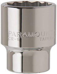 Paramount - 3/4" Drive, Standard Hand Socket - 12 Points, 2-5/8" OAL, Steel, Chrome Finish - Exact Tool & Supply