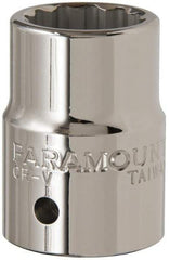 Paramount - 3/4" Drive, Standard Hand Socket - 12 Points, 2" OAL, Steel, Chrome Finish - Exact Tool & Supply