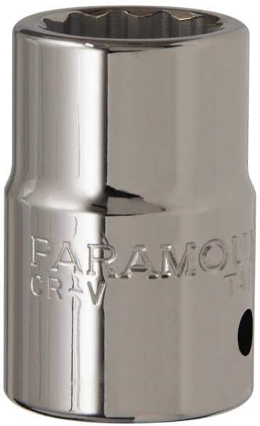 Paramount - 3/4" Drive, Standard Hand Socket - 12 Points, 2" OAL, Steel, Chrome Finish - Exact Tool & Supply