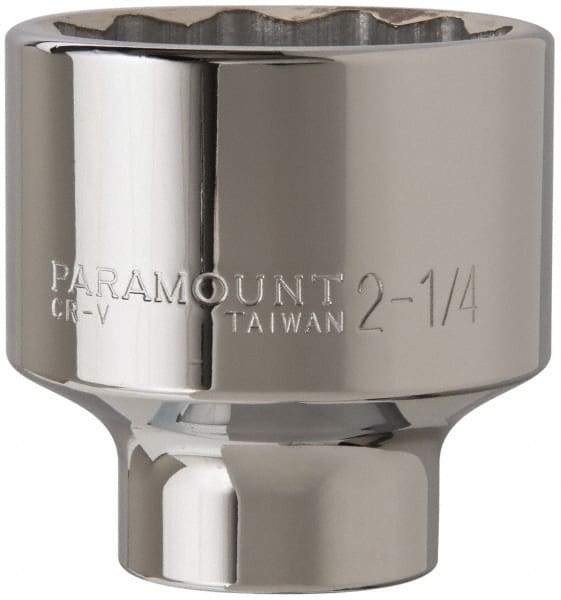 Paramount - 2-1/4", 3/4" Drive, Standard Hand Socket - 12 Points, 3-1/2" OAL - Exact Tool & Supply