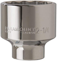 Paramount - 2-1/4", 3/4" Drive, Standard Hand Socket - 12 Points, 3-1/2" OAL - Exact Tool & Supply