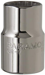 Paramount - 3/4" Drive, Standard Hand Socket - 12 Points, 2" OAL, Steel, Chrome Finish - Exact Tool & Supply