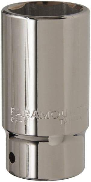 Paramount - 1-3/8", 3/4" Drive, Deep Hand Socket - 6 Points, 3-1/2" OAL, Steel, Chrome Finish - Exact Tool & Supply