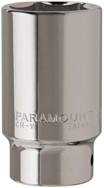 Paramount - 1-1/2", 3/4" Drive, Deep Hand Socket - 6 Points, 3-1/2" OAL, Steel, Chrome Finish - Exact Tool & Supply