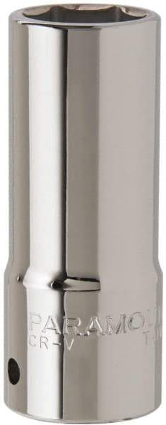 Paramount - 15/16", 3/4" Drive, Deep Hand Socket - 6 Points, 3-1/2" OAL, Steel, Chrome Finish - Exact Tool & Supply