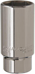 Paramount - 1-1/4", 3/4" Drive, Deep Hand Socket - 6 Points, 3-1/2" OAL, Steel, Chrome Finish - Exact Tool & Supply