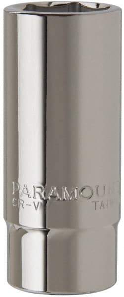 Paramount - 1-1/16", 3/4" Drive, Deep Hand Socket - 6 Points, 3-1/2" OAL, Steel, Chrome Finish - Exact Tool & Supply