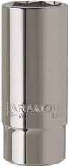 Paramount - 1-1/16", 3/4" Drive, Deep Hand Socket - 6 Points, 3-1/2" OAL, Steel, Chrome Finish - Exact Tool & Supply