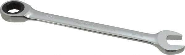Paramount - 5/8" 12 Point Ratcheting Combination Wrench - 8-15/32" OAL, Chrome Vanadium Steel, Polished Finish - Exact Tool & Supply