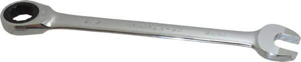 Paramount - 15/16" 12 Point Ratcheting Combination Wrench - 11-7/8" OAL, Chrome Vanadium Steel, Polished Finish - Exact Tool & Supply