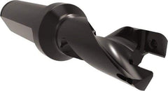Allied Machine and Engineering - Series 16, 16 to 17mm Diam, 3/4" Diam Straight Shank with Flange, Helical Flute Spade Drill - 13/16" Max Depth, 2" Body Length, 4-1/32" OAL, Short Length, Through Coolant - Exact Tool & Supply