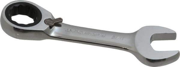 Paramount - 11/16" 12 Point Offset Combination Wrench - 15° Offset Angle, 5" OAL, Chrome Vanadium Steel, Polished Finish - Exact Tool & Supply