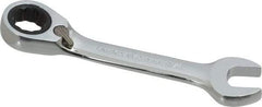 Paramount - 7/16" 12 Point Offset Combination Wrench - 15° Offset Angle, 4" OAL, Chrome Vanadium Steel, Polished Finish - Exact Tool & Supply