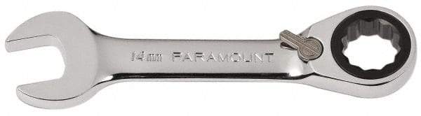 Paramount - 14mm 12 Point Combination Wrench - 15° Head Angle, 4-33/64" OAL, Chrome Vanadium Steel, Polished Finish - Exact Tool & Supply