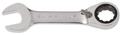 Paramount - 16mm 12 Point Combination Wrench - 15° Head Angle, 4-53/64" OAL, Chrome Vanadium Steel, Polished Finish - Exact Tool & Supply