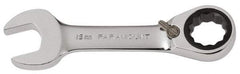 Paramount - 19mm 12 Point Combination Wrench - 15° Head Angle, 5-15/32" OAL, Chrome Vanadium Steel, Polished Finish - Exact Tool & Supply