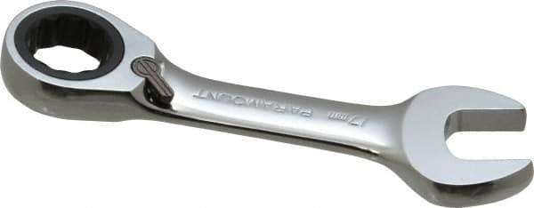 Paramount - 17mm 12 Point Combination Wrench - 15° Head Angle, 5" OAL, Chrome Vanadium Steel, Polished Finish - Exact Tool & Supply