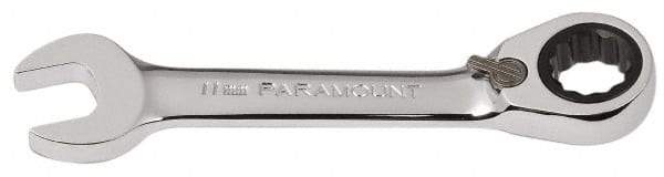 Paramount - 11mm 12 Point Combination Wrench - 15° Head Angle, 4-3/64" OAL, Chrome Vanadium Steel, Polished Finish - Exact Tool & Supply