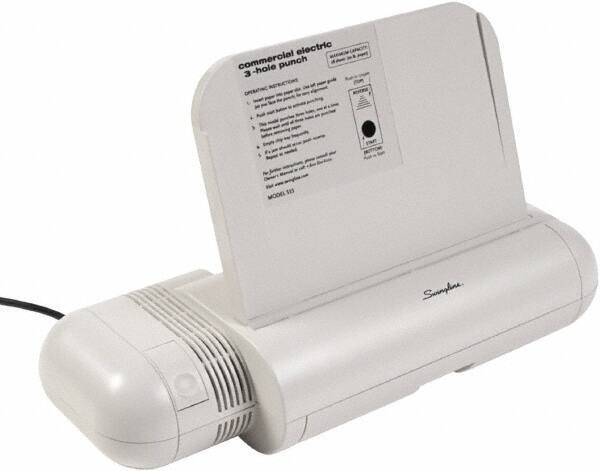Swingline - Paper Punches Type: 28 Sheet Three Hole Electric Punches Color: Silver; Platinum - Exact Tool & Supply