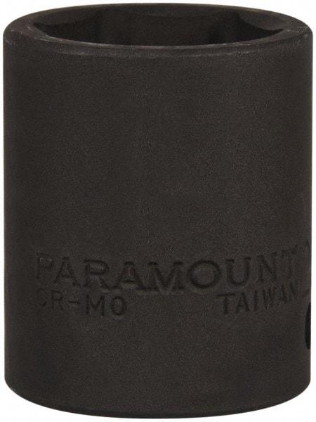 Paramount - 1/2" Drive 25mm Standard Impact Socket - 6 Points, 1-3/4" OAL - Exact Tool & Supply